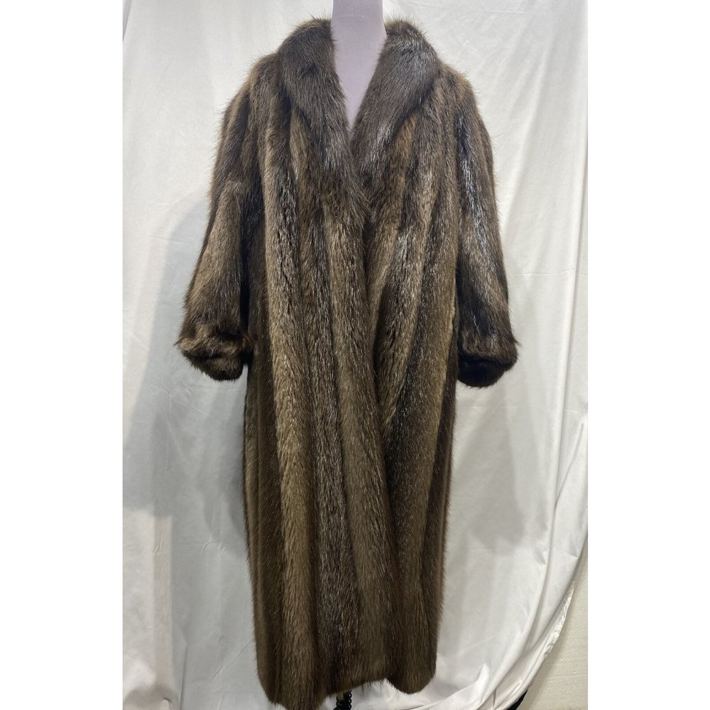 long hair beaver coat directional (34229)
